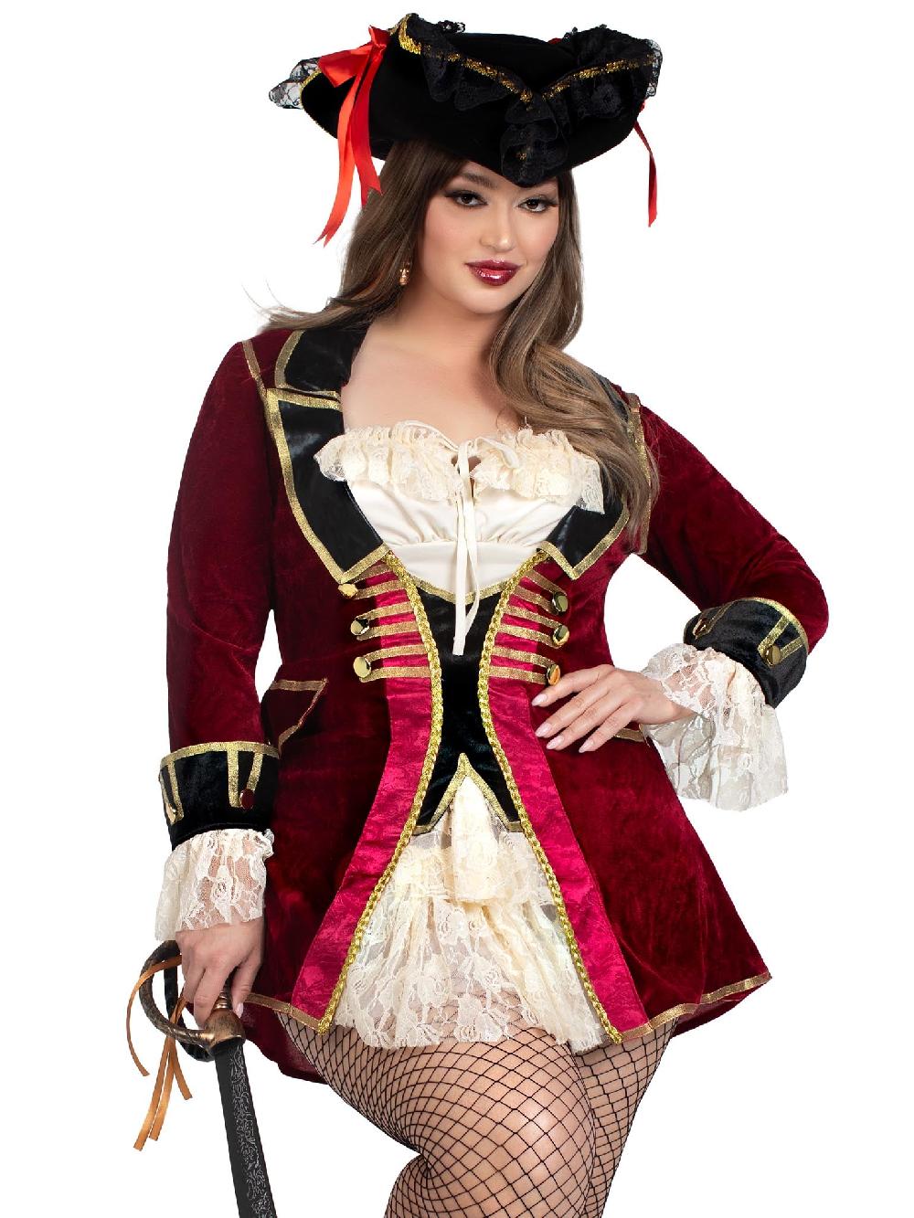 leg avenue Plus Captivating Captain Pirate Costume Multicolor