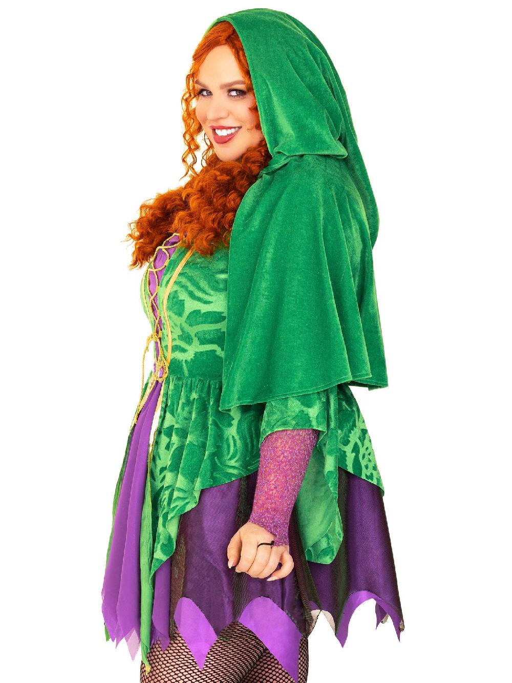 Leg Avenue Plus Crafty Spellcaster Costume Purple/Green