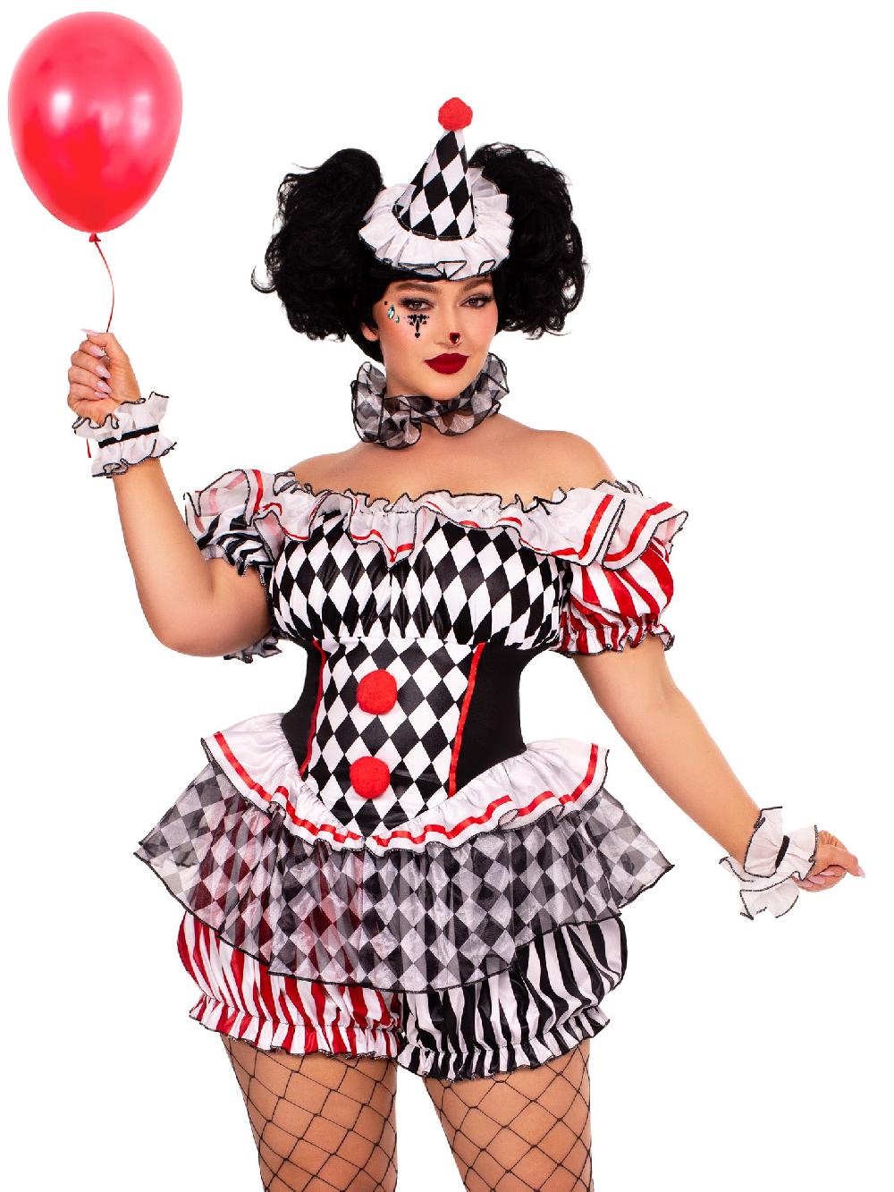 leg avenue Plus Darling Harlequin Costume Multicolor