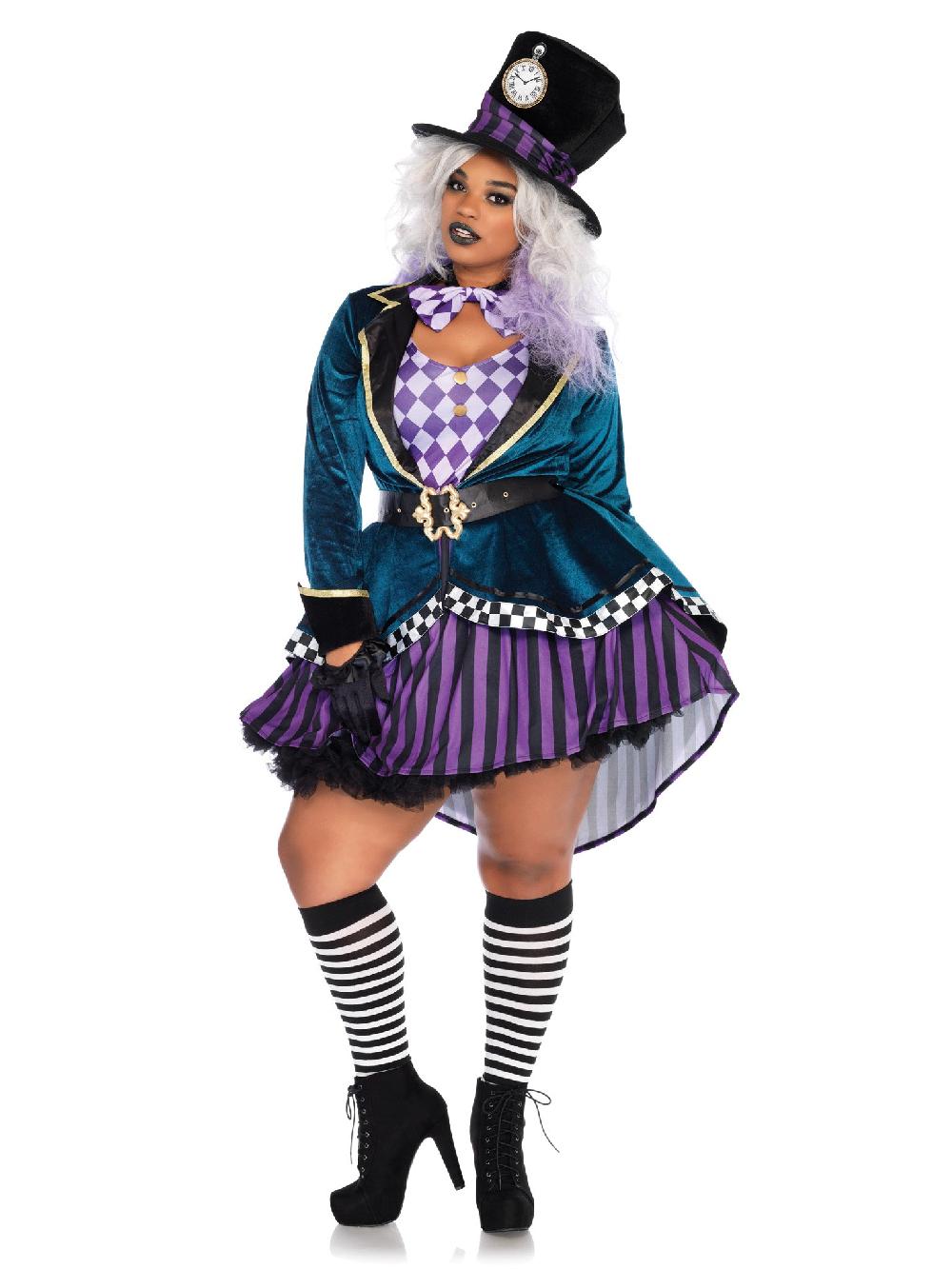 Leg Avenue Plus Delightful Mad Hatter Costume Purple/Green