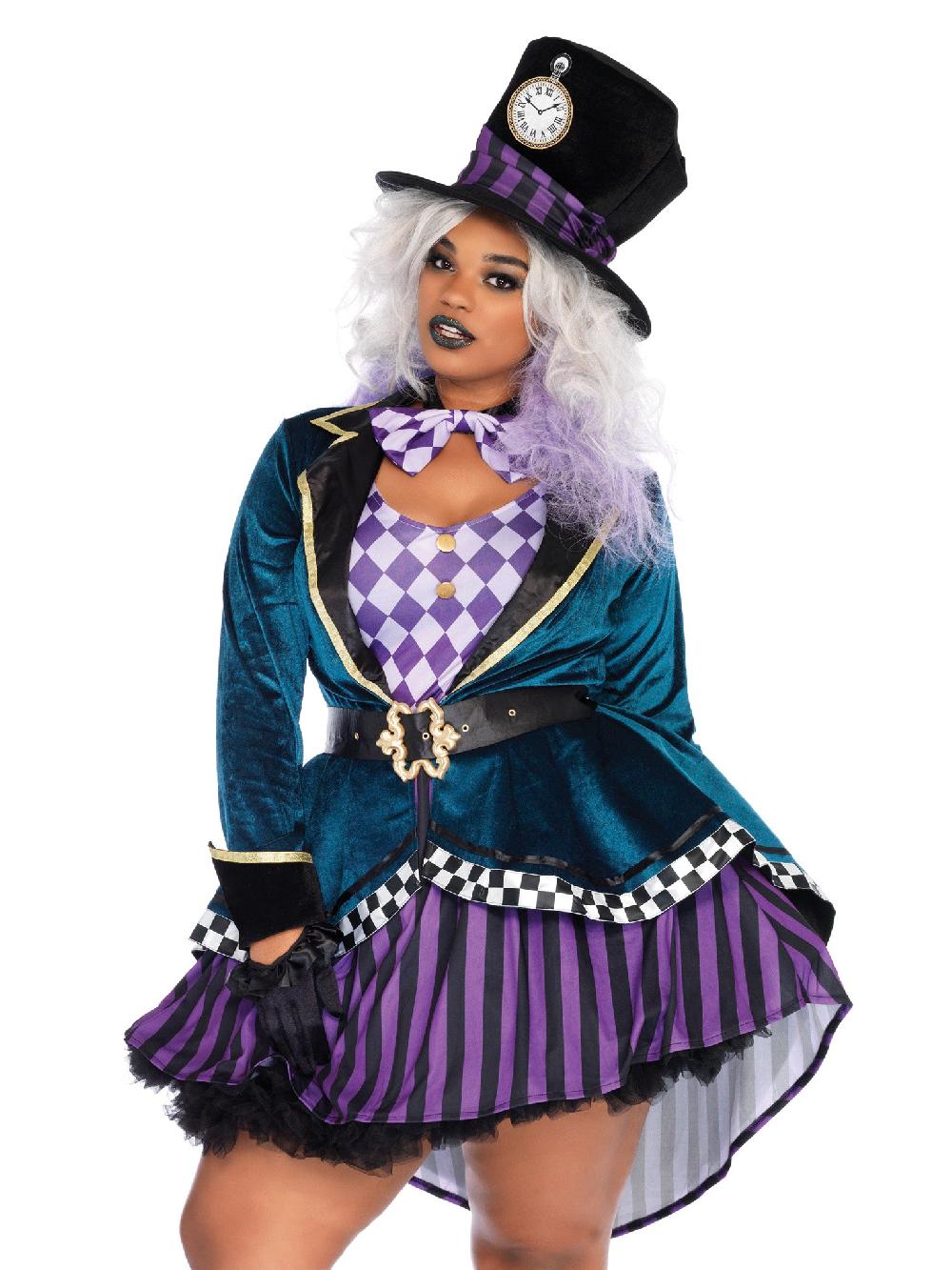 leg avenue Plus Delightful Mad Hatter Costume Purple/Green