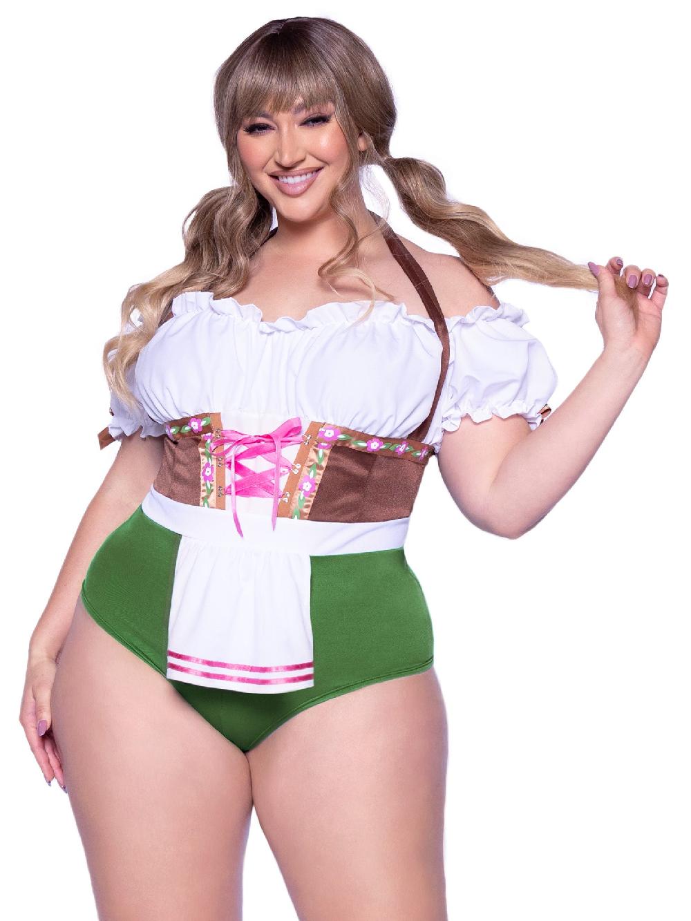 Leg Avenue Plus Flirty Fraulein Costume Brown/Green