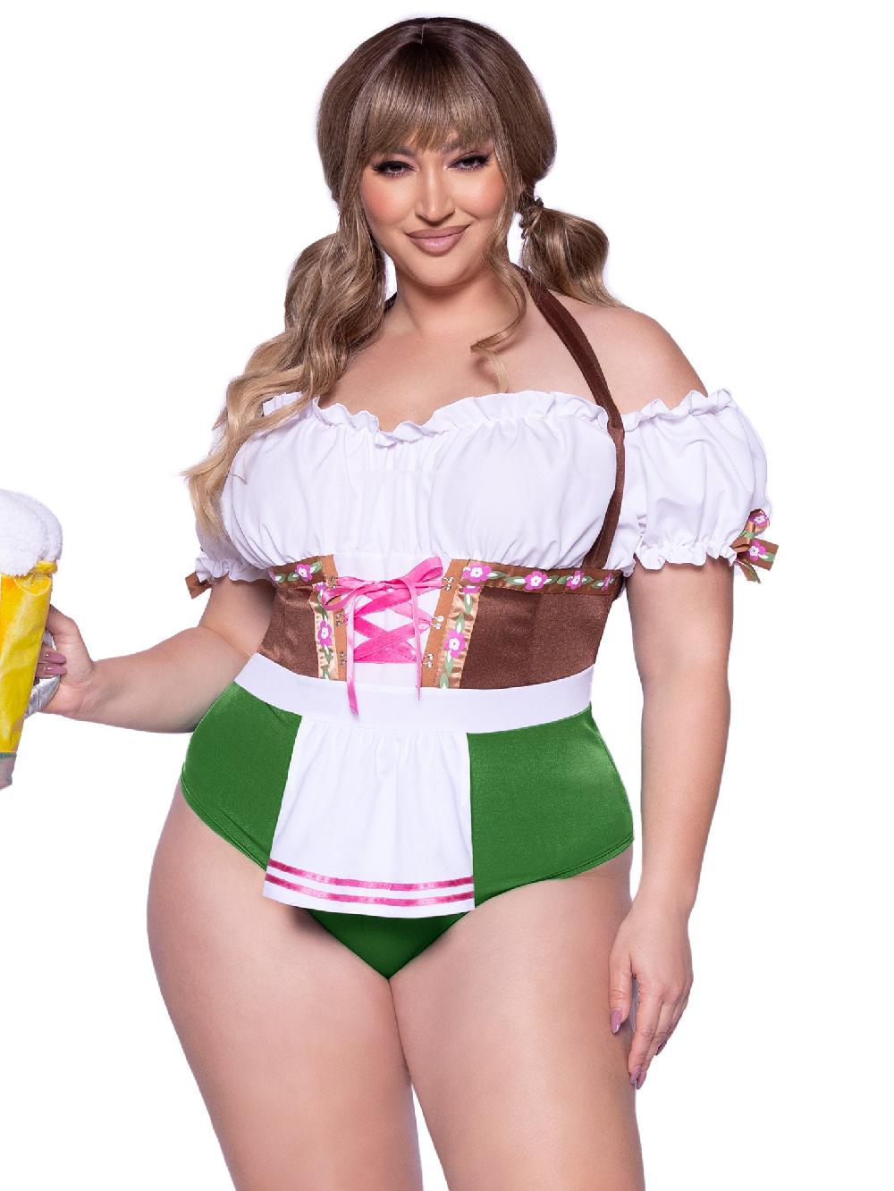 leg avenue Plus Flirty Fraulein Costume Brown/Green