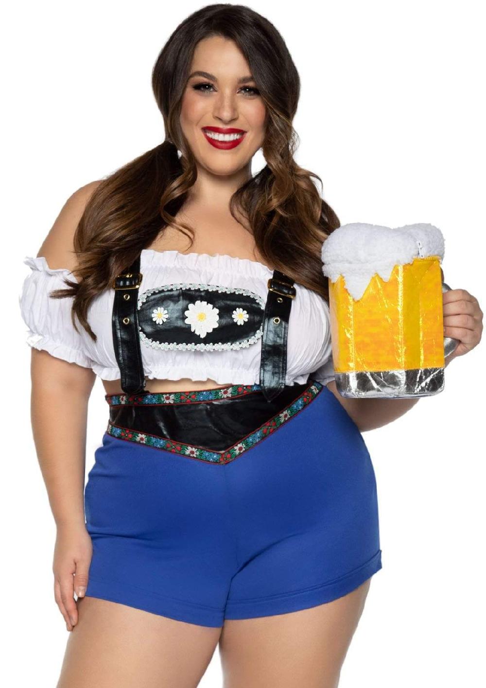 leg avenue Plus Lederhosen Honey Costume Blue/White