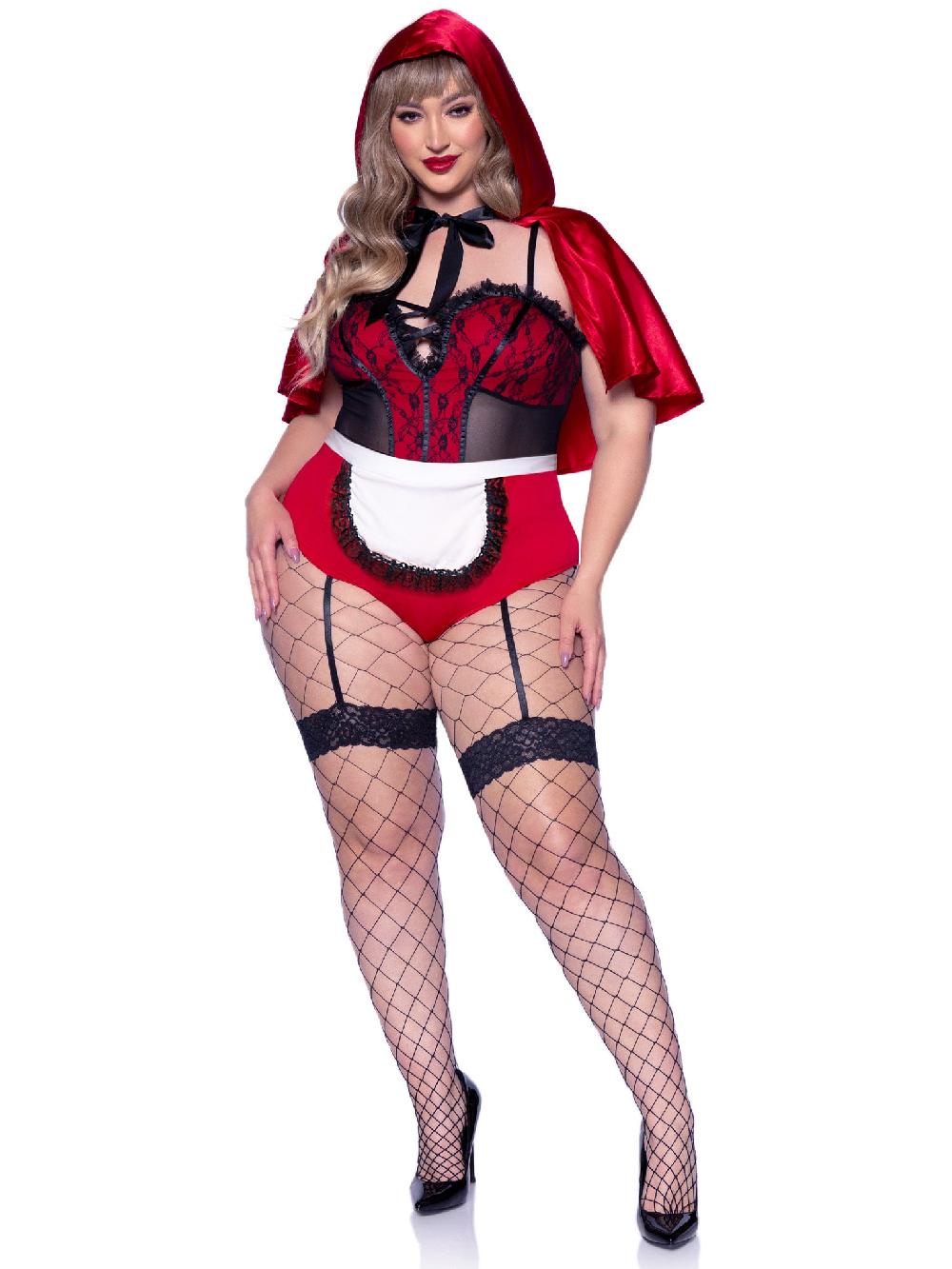 Leg Avenue Plus Naughty Miss Red Riding Hood Costume Red/Black