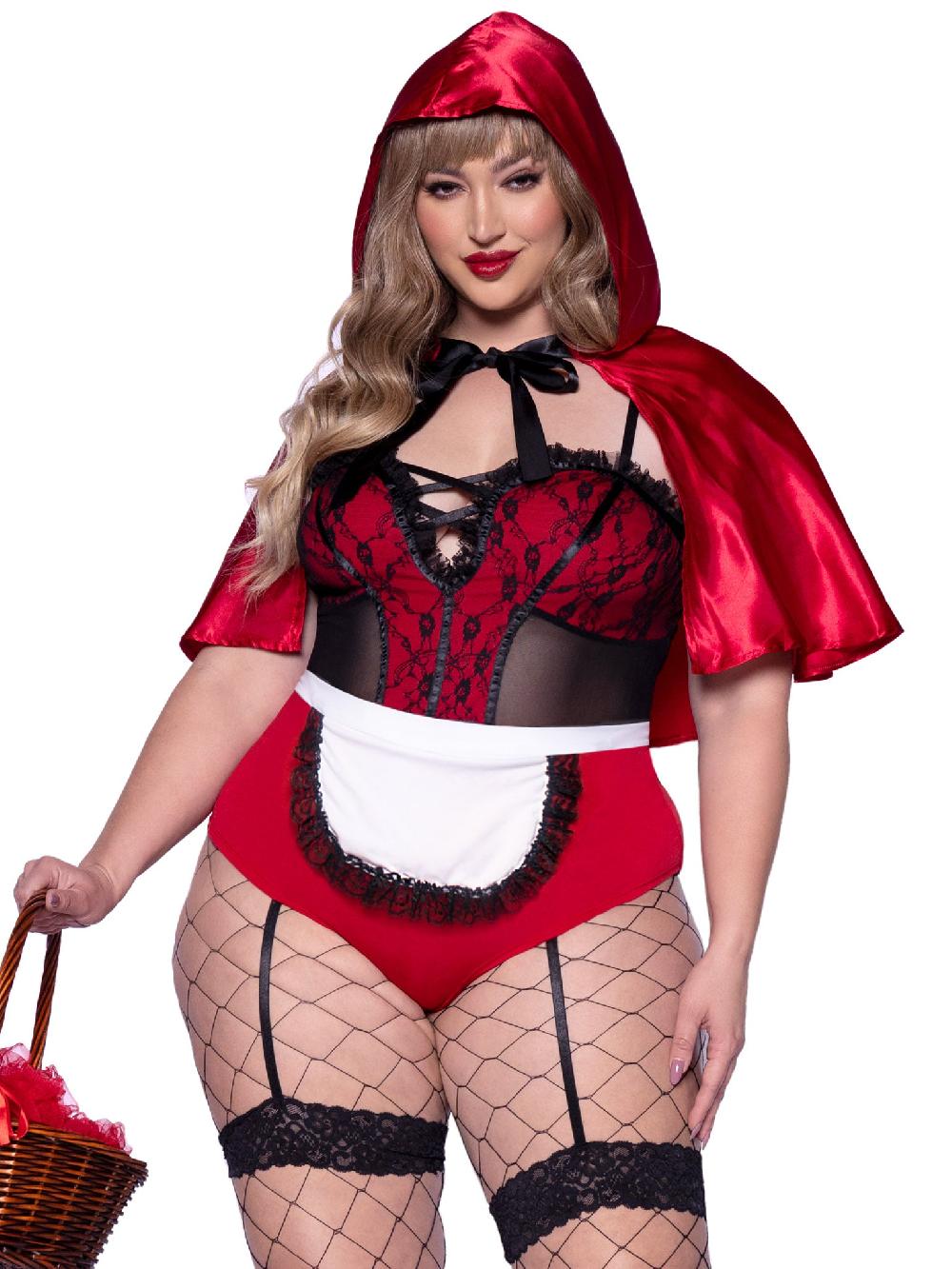 leg avenue Plus Naughty Miss Red Riding Hood Costume Red/Black