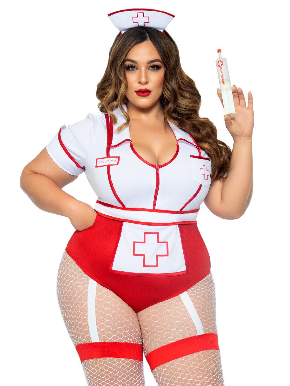Leg Avenue Plus Nurse Feelgood Sexy Costume Green/White