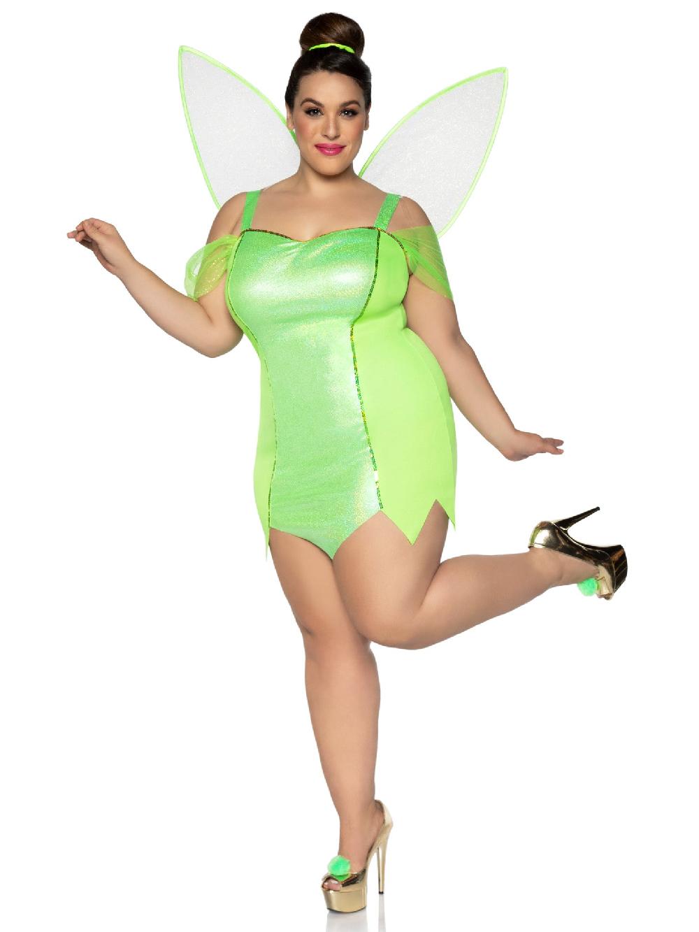 Leg Avenue Plus Pretty Pixie With Wings Costume Green