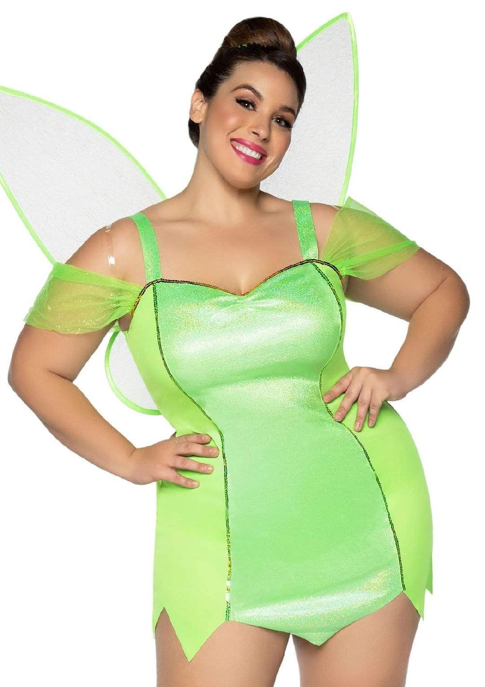 leg avenue Plus Pretty Pixie With Wings Costume Green