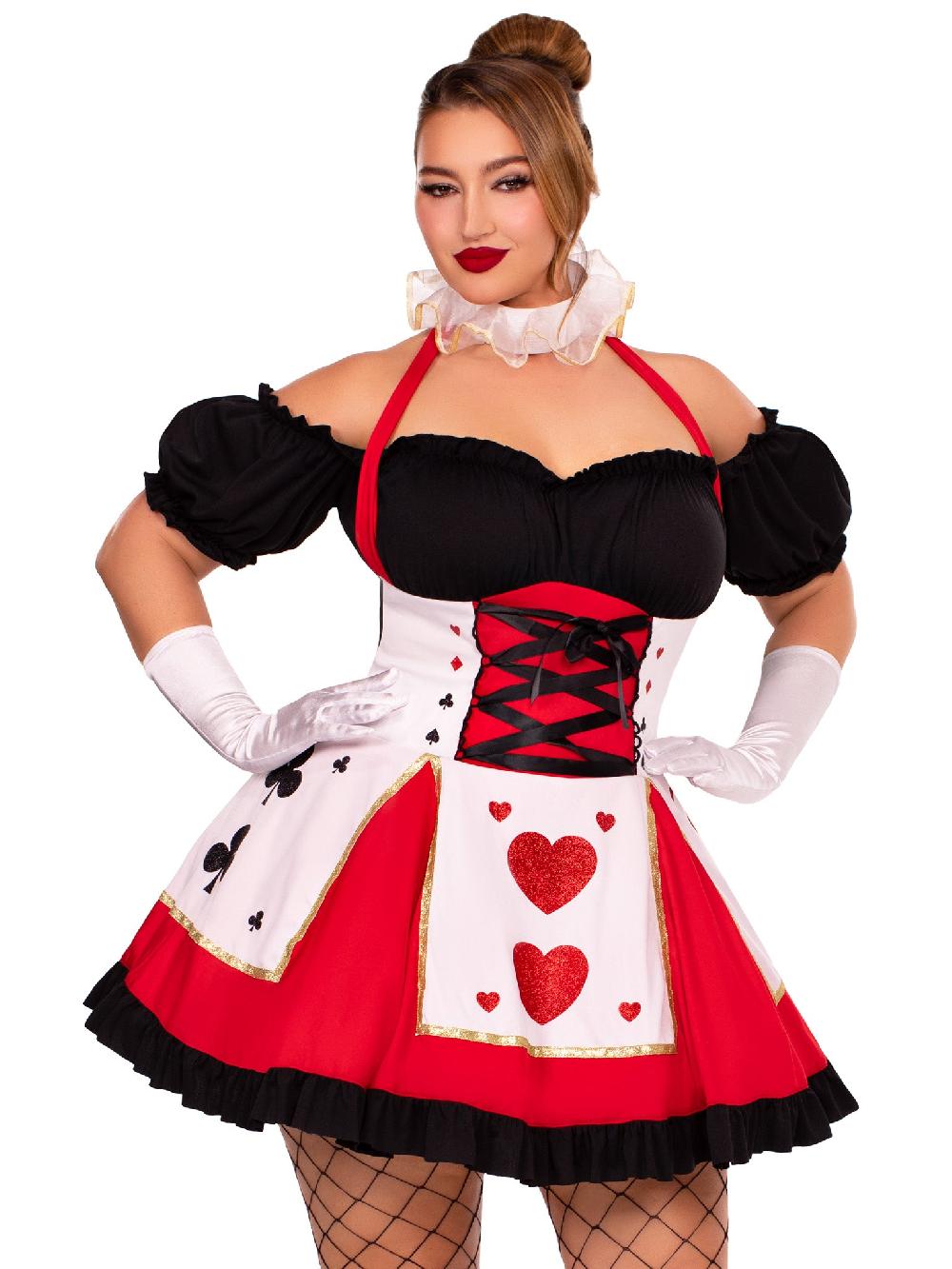 Leg Avenue Plus Pretty Playing Card Costume Red/Black