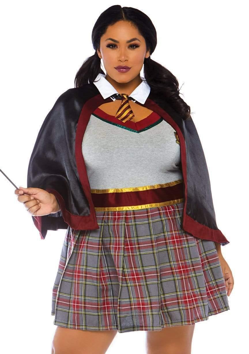 leg avenue Plus Spellbinding School Girl Costume Red/Black