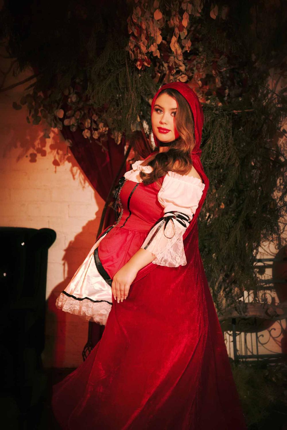 Leg Avenue Plus Storybook Red Riding Hood Costume Red/White