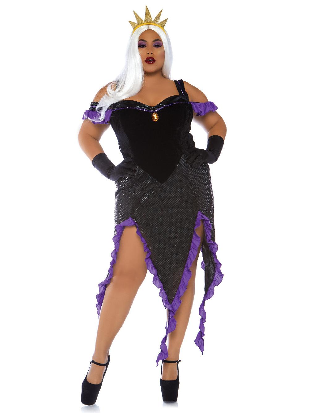 Leg Avenue Plus Sultry Sea Witch Costume Black/Purple