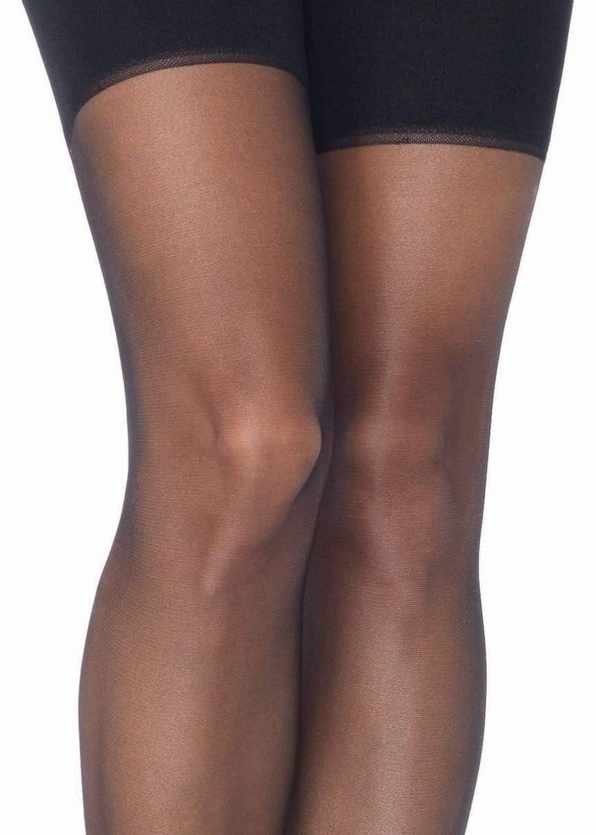 Leg Avenue Plus Zara Sheer Garter Belt Stockings Black