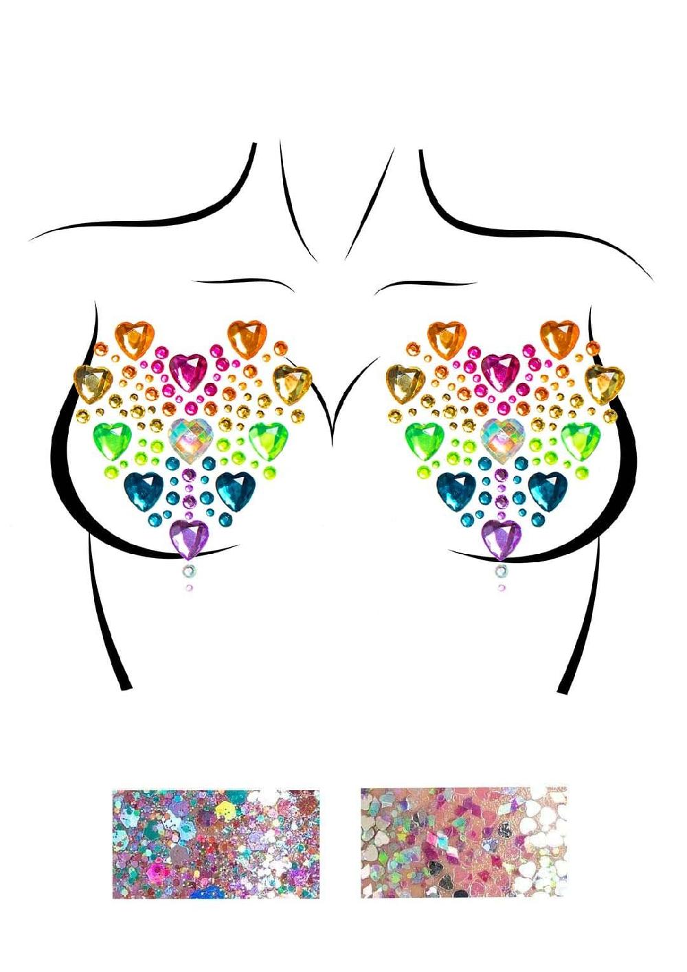 leg avenue Prism Jewels Sticker Nipple Pasties & Body Glitter Multicolor