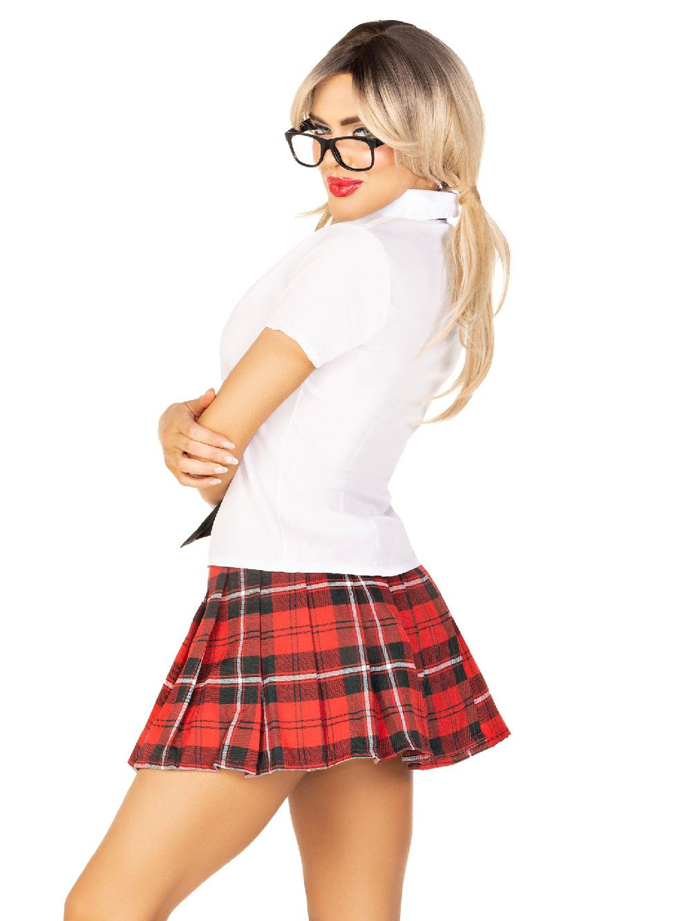 Leg Avenue Private School Sweetie Costume White/Red