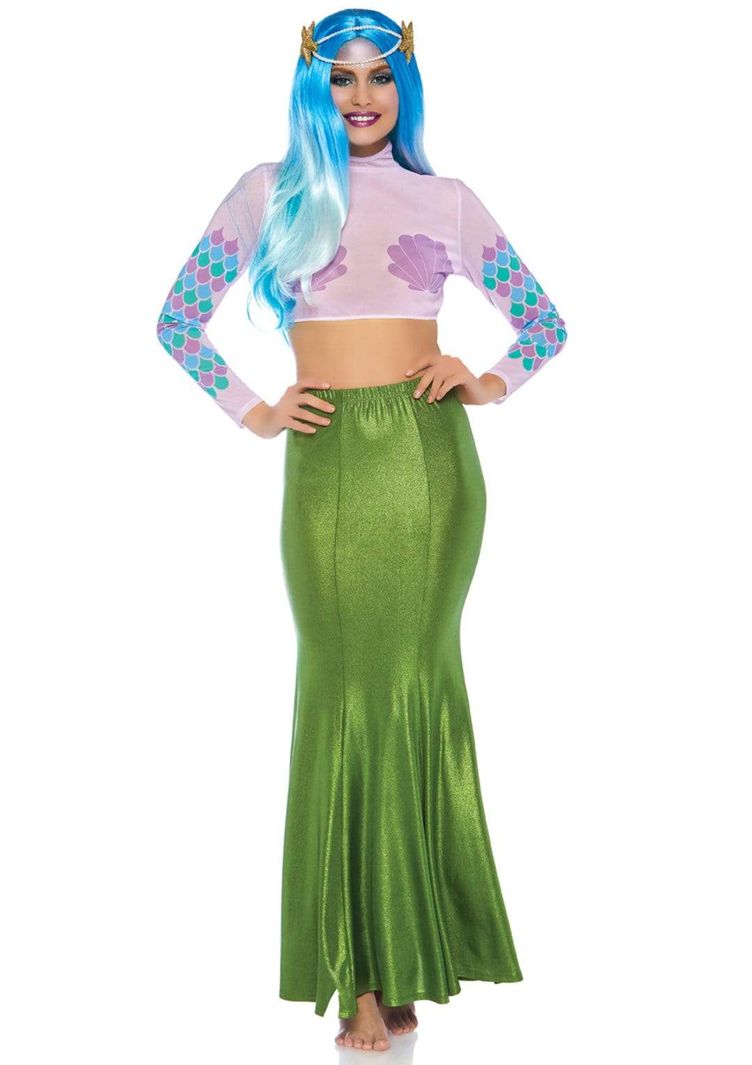 leg avenue Shimmer Spandex Mermaid Costume Maxi Skirt Purple