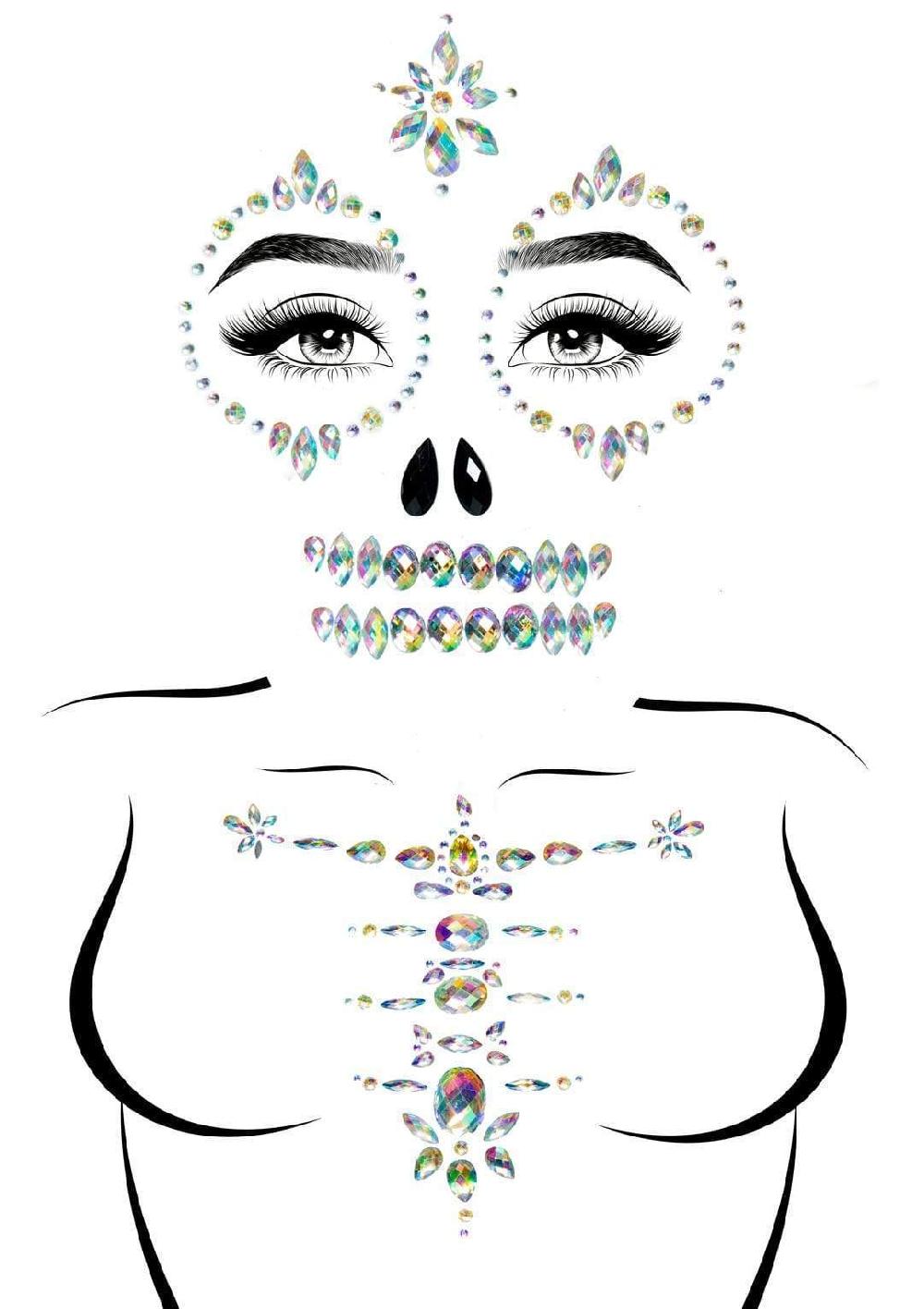 Leg Avenue Skeleton Rhinestone Stick-On Jewels Clear