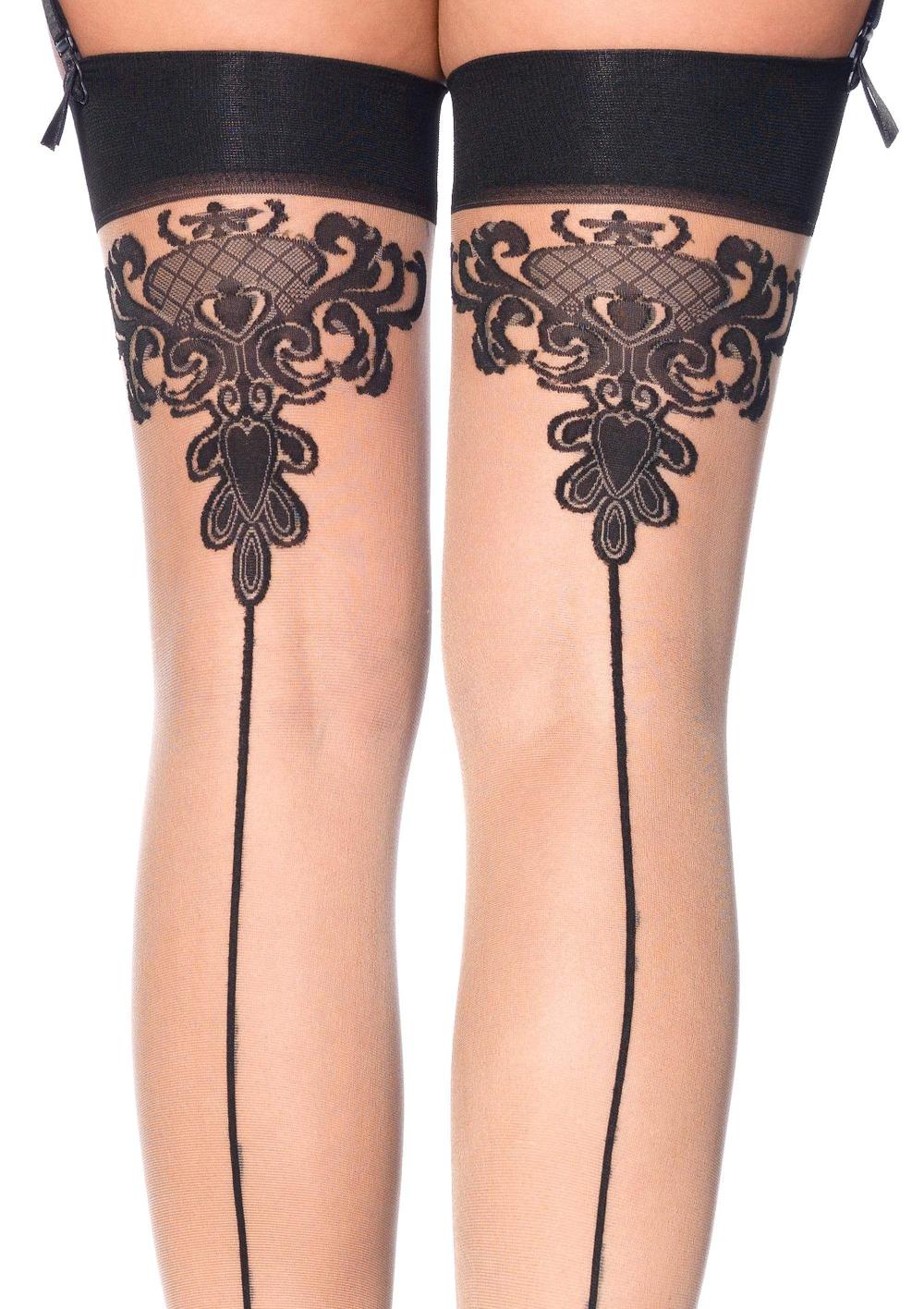 Leg Avenue Tana Sheer Thigh High Stockings Nude/Black