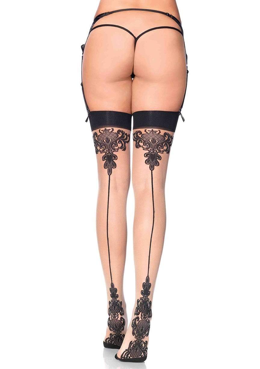 leg avenue Tana Sheer Thigh High Stockings Nude/Black