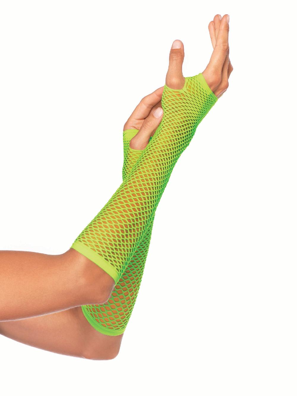 leg avenue Triangle Net Fingerless Arm Warmer Gloves Black