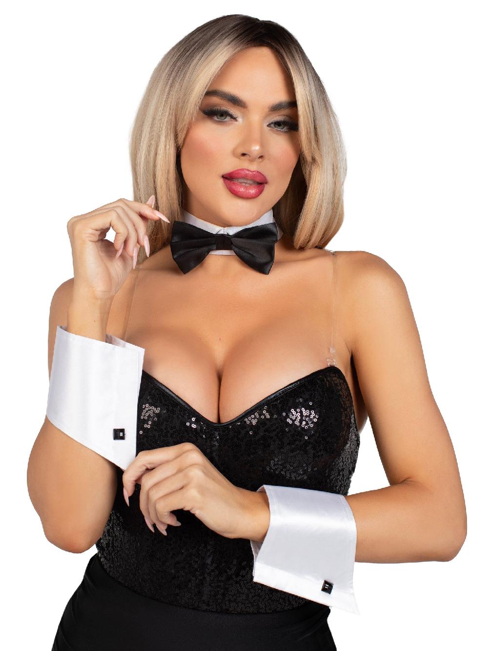 leg avenue Tuxedo Bow Tie and Cuff Costume Set White/Black