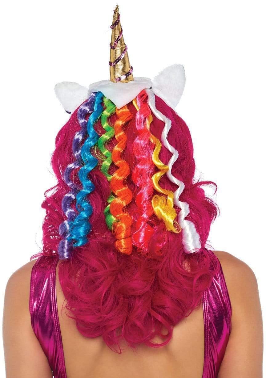 Leg Avenue Unicorn Headband With Rainbow Wig Mane Multicolor