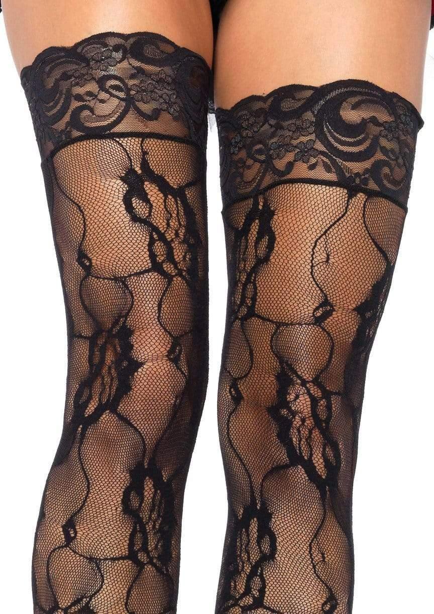 Leg Avenue Venus Romantic Thigh High Stockings Black
