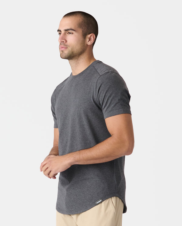 Legends Aviation Tee Curved Hem Charcoal Gray Heather