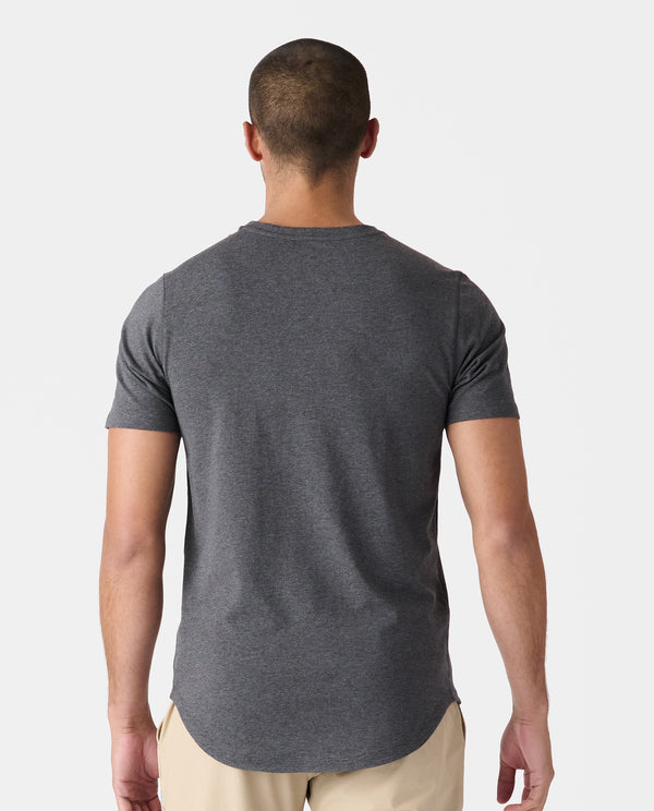 Legends Aviation Tee Curved Hem Charcoal Gray Heather