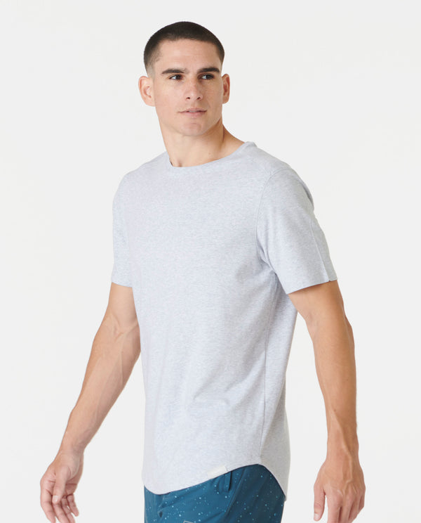 Legends Aviation Tee Curved Hem Heather Gray