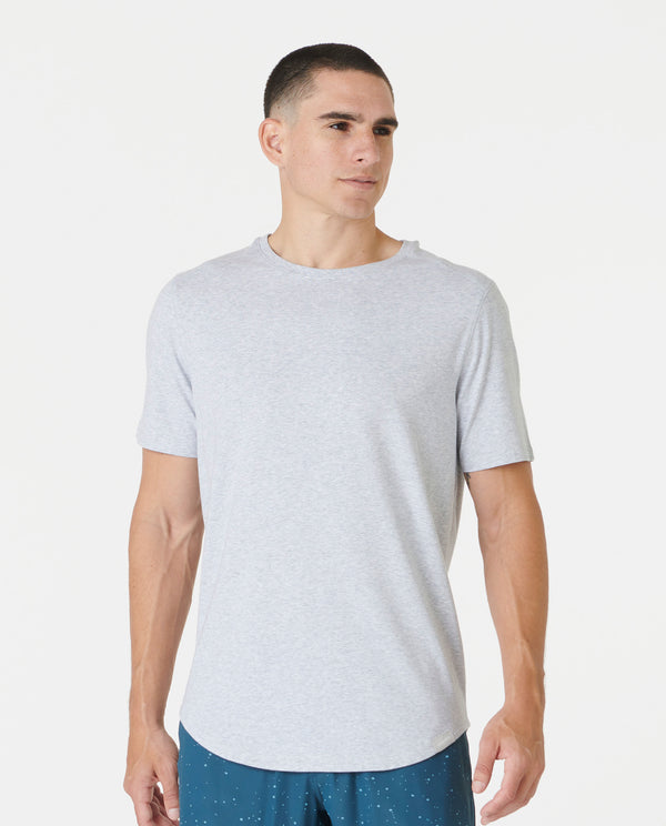legends Aviation Tee Curved Hem Heather Gray