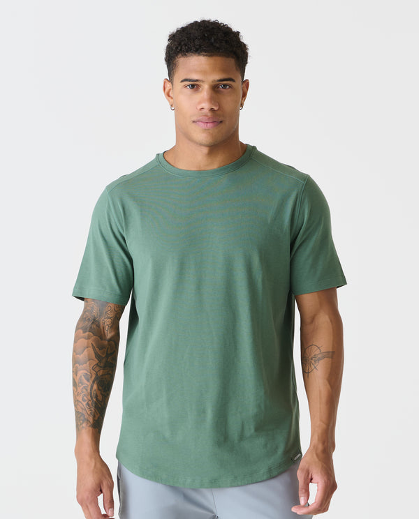 legends Aviation Tee Curved Hem Hunter Green
