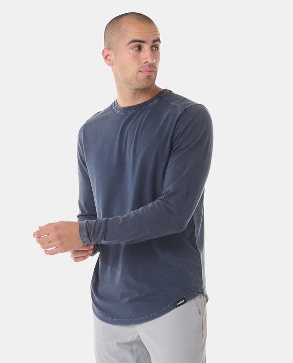 Legends Aviation Tee Curved Hem LS Washed Ink