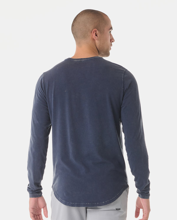 Legends Aviation Tee Curved Hem LS Washed Ink