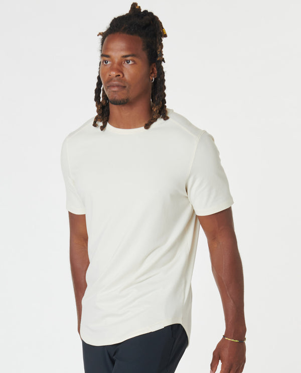 Legends Aviation Tee Curved Hem Natural White