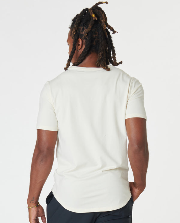 Legends Aviation Tee Curved Hem Natural White