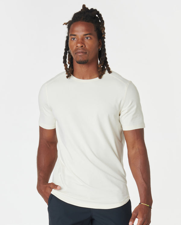 legends Aviation Tee Curved Hem Natural White
