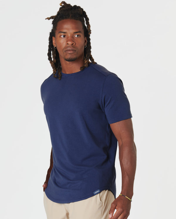 Legends Aviation Tee Curved Hem Navy