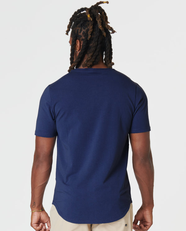 Legends Aviation Tee Curved Hem Navy