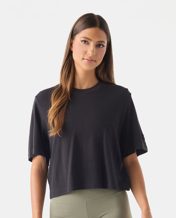 legends Milo Cropped Tee Onyx