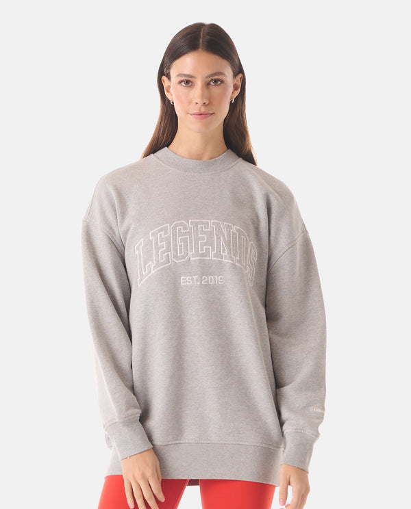 legends Saylor Oversized Crew Heather Gray