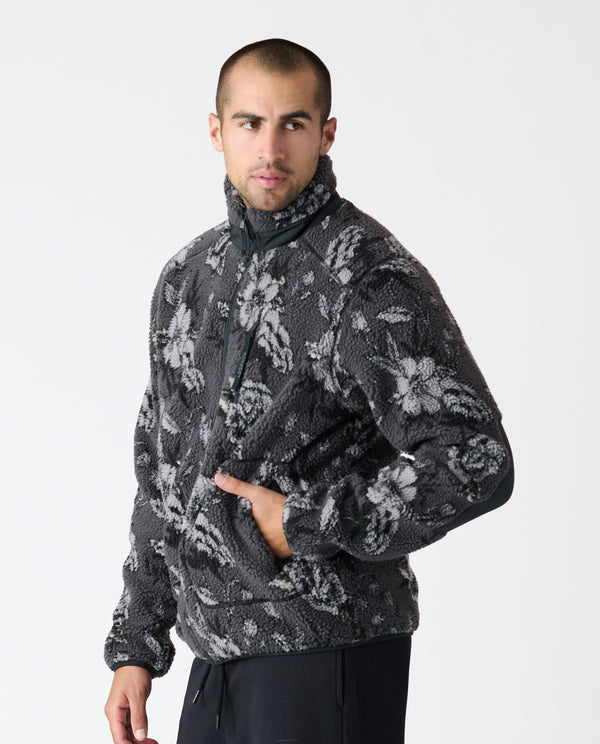 Legends Sherpa Jacket Vintage Floral Charcoal