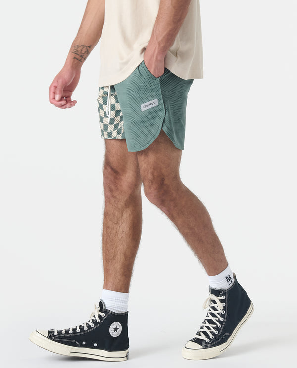 Legends Luka Mesh Short Warped Checkers Hunter Green
