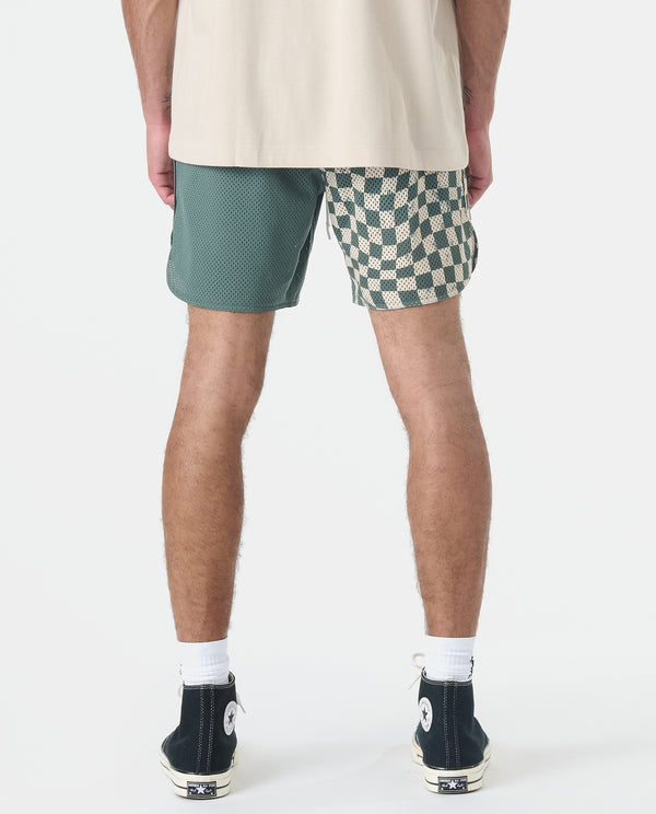 Legends Luka Mesh Short Warped Checkers Hunter Green