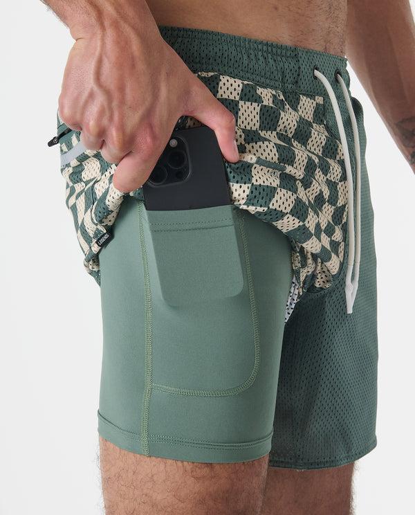 Legends Luka Mesh Short Warped Checkers Hunter Green