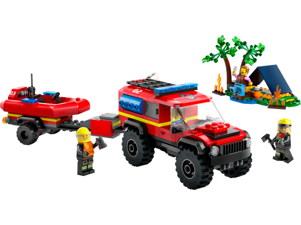 lego 4x4 Fire Truck with Rescue Boat