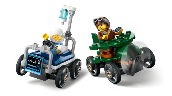 Lego Airplane Vs. Hospital Bed Race Car Pack