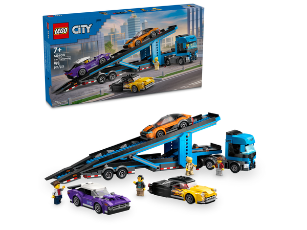 Lego Car Transporter Truck With Sports Cars