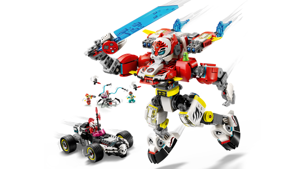Lego Cooper's Tiger Mech & Zero's Hot Rod Car